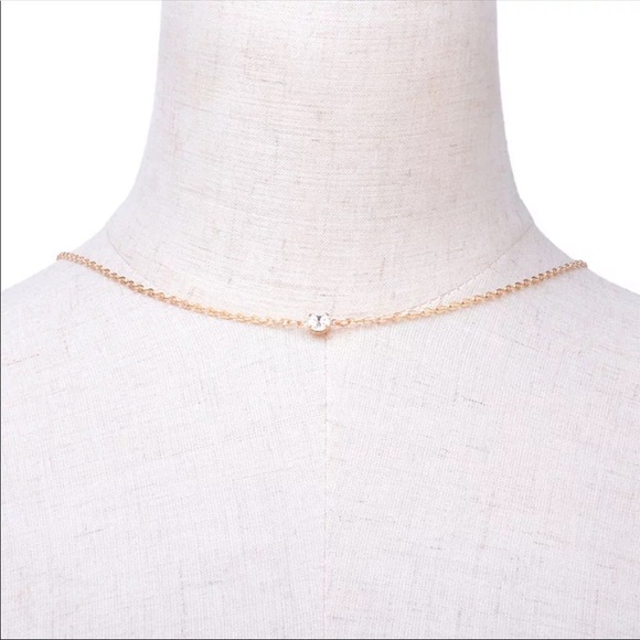 Gold Crystal Body Chain Pendant Necklace - Picture 3 of 7